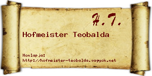Hofmeister Teobalda névjegykártya